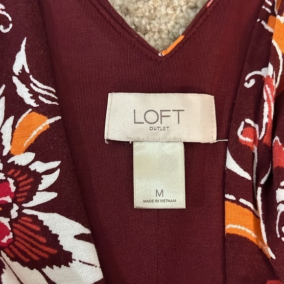 Loft Midi Sleeveless Multi Floral Dress Women’s M - Picture 5 of 14